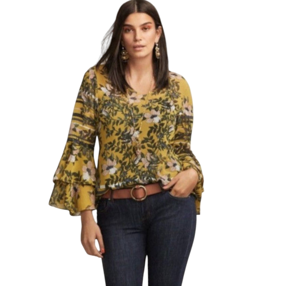 Women's Cabi Floral M Belle Palazzo Sleeve Blouse
